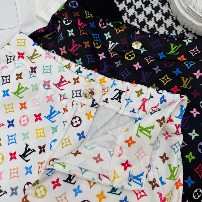 LV NEW T-SHIRT AND SHORTS SET WITH GOLD HARDWARE DETAILS