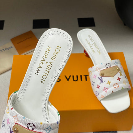 LV MURAKAMI HIGH-HEEL SANDALS 55MM IN MULTICOLOR MONOGRAM COATED CANVAS
