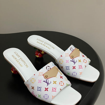 LV MURAKAMI HIGH-HEEL SANDALS 55MM IN MULTICOLOR MONOGRAM COATED CANVAS