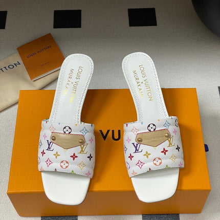 LV MURAKAMI HIGH-HEEL SANDALS 55MM IN MULTICOLOR MONOGRAM COATED CANVAS