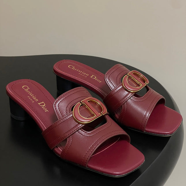 DIOR HIGH HEEL CLASSIC MONTAIGNE 40 MM 25S IN DARK RED LAMBSKIN WITH CD LOGO