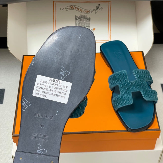 HM 25S ORAN SANDAL IN DARK BLUE SUEDE AND LAMBSKIN