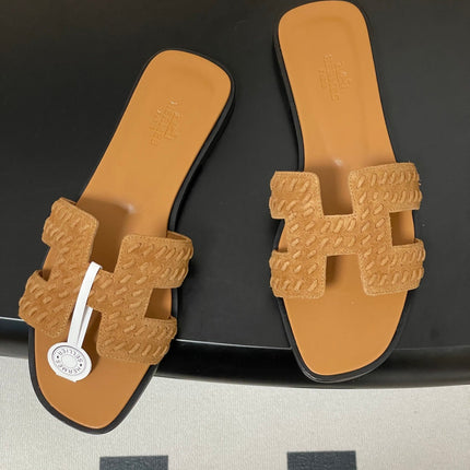 HM 25S ORAN SANDAL IN LIGHT BROWN SUEDE AND LAMBSKIN