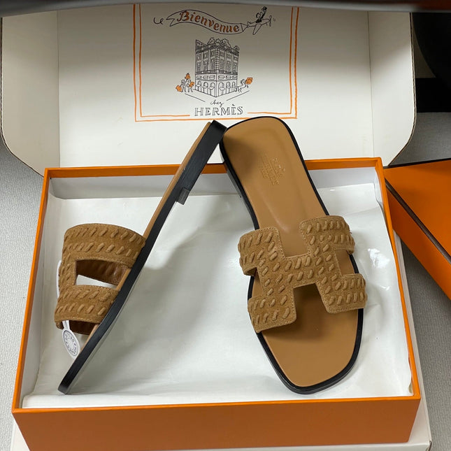 HM 25S ORAN SANDAL IN LIGHT BROWN SUEDE AND LAMBSKIN