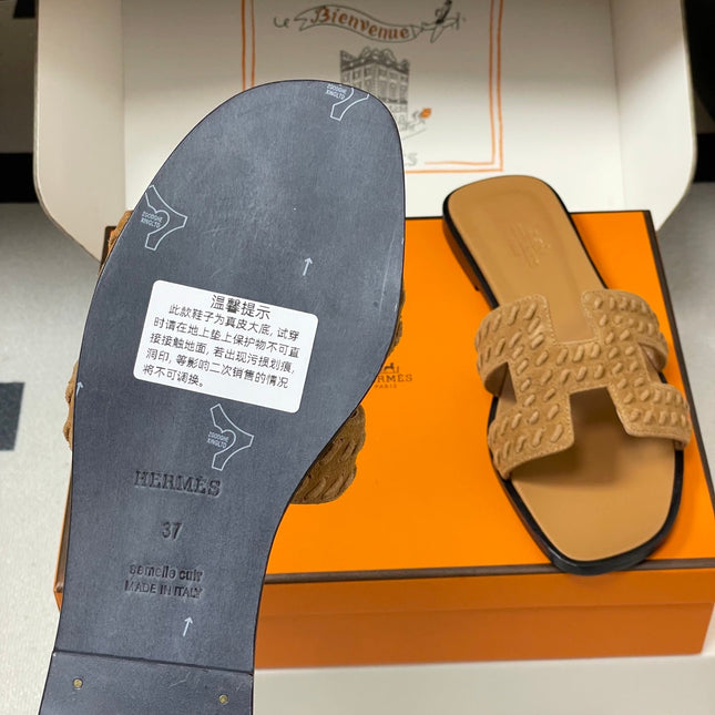 HM 25S ORAN SANDAL IN LIGHT BROWN SUEDE AND LAMBSKIN
