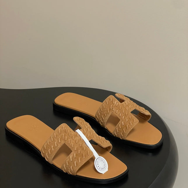 HM 25S ORAN SANDAL IN LIGHT BROWN SUEDE AND LAMBSKIN