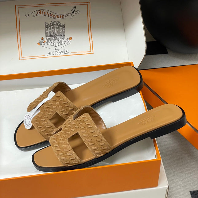 HM 25S ORAN SANDAL IN LIGHT BROWN SUEDE AND LAMBSKIN
