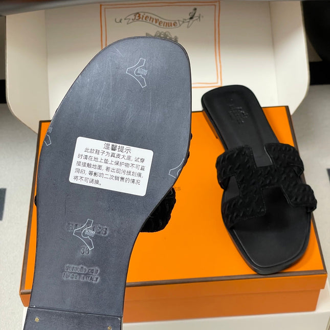 HM 25S ORAN SANDAL IN BLACK SUEDE AND LAMBSKIN