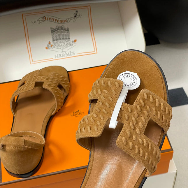 HM 25S SANTORINI SANDAL IN BROWN SUEDE AND LAMBSKIN