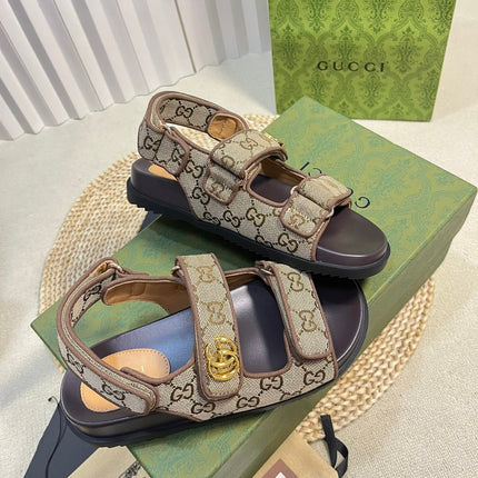GG  Sandal With Double G Brown Caro