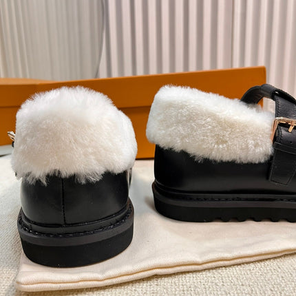 COLORADO COMFORT MARY JANE IN BLACK CALFSKIN AND SHEARLING LINING