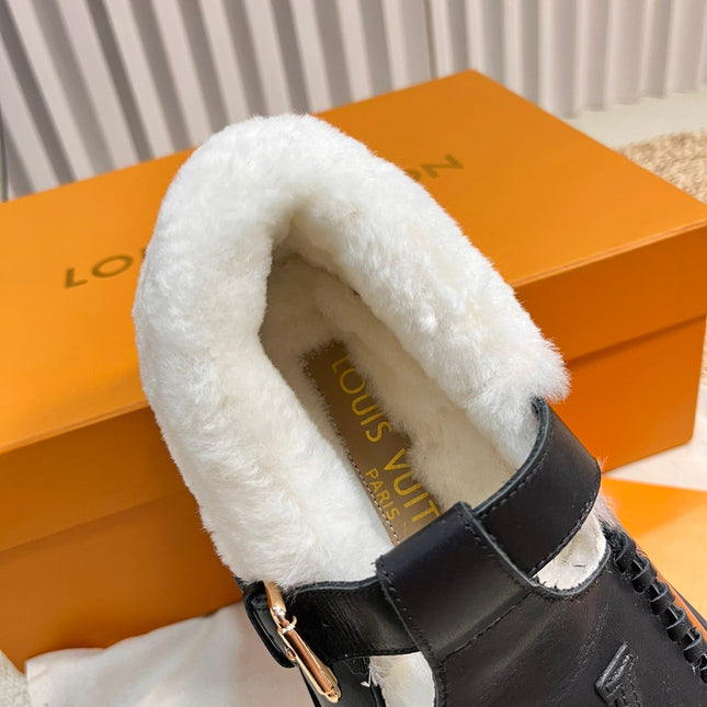 COLORADO COMFORT MARY JANE IN BLACK CALFSKIN AND SHEARLING LINING
