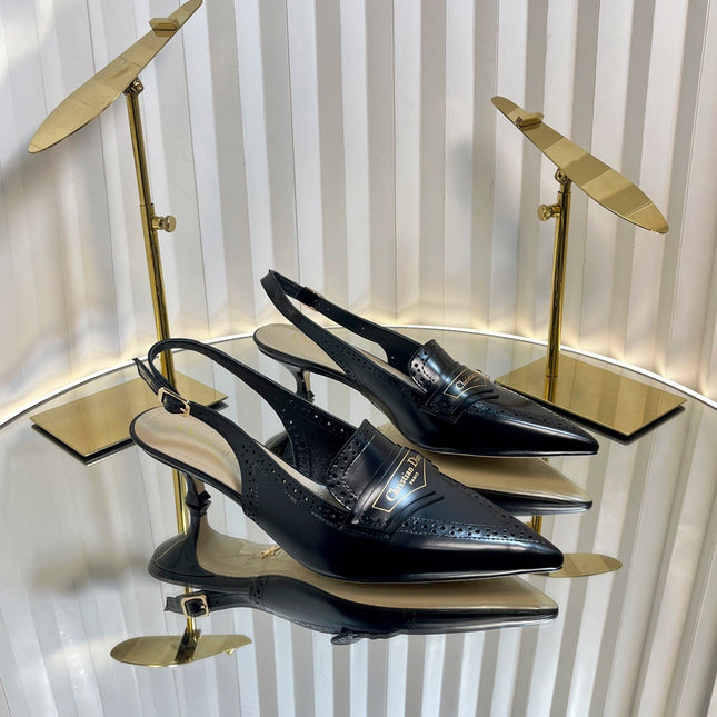 BOY SLINGBACK PUMP 35MM 25S IN BLACK CALFSKIN