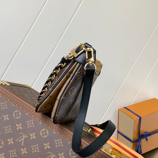 TWINNY BAG 29 IN BROWN MONOGRAM CANVAS AND CALFSKIN