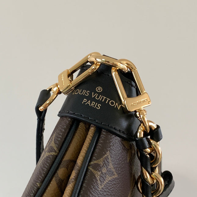 TWINNY BAG 29 IN BROWN MONOGRAM CANVAS AND CALFSKIN
