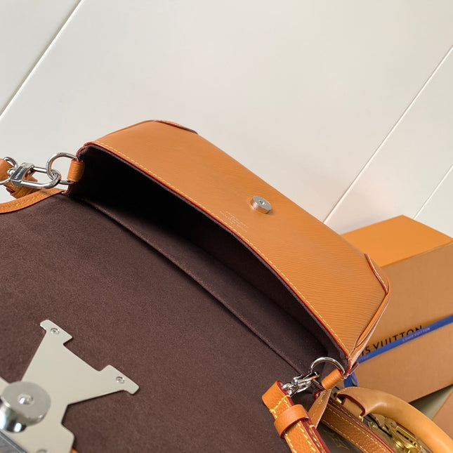 BUCI BAG 24 IN GOLD MIEL BROWN EPI GRAIN COWHIDE