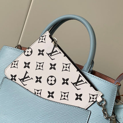 MARELLE TOTE BB BAG 30 IN BLEU NUAGE BLUE EPI GRAIN COWHIDE LEATHER