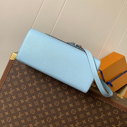 MARELLE TOTE BB BAG 30 IN BLEU NUAGE BLUE EPI GRAIN COWHIDE LEATHER