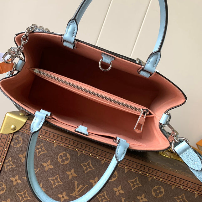 MARELLE TOTE BB BAG 30 IN BLEU NUAGE BLUE EPI GRAIN COWHIDE LEATHER