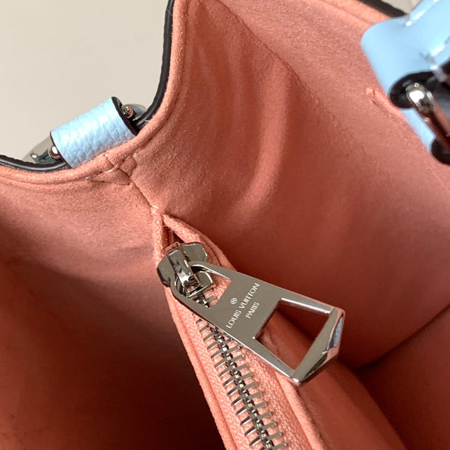 MARELLE TOTE BB BAG 30 IN BLEU NUAGE BLUE EPI GRAIN COWHIDE LEATHER