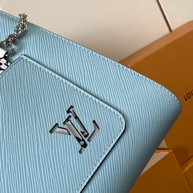 MARELLE TOTE BB BAG 30 IN BLEU NUAGE BLUE EPI GRAIN COWHIDE LEATHER