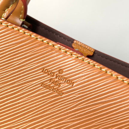 MARELLE TOTE BB BAG 30 IN BRONZE BROWN EPI GRAIN COWHIDE LEATHER