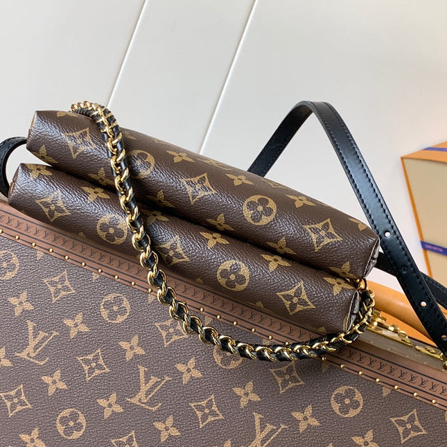 ALMA BE BAG 27 IN BROWN MONOGRAM CANVAS AND COWHIDE