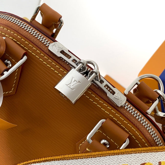 ALMA BB BAG 23 IN BRONZE BROWN GRAIN EPI COWHIDE