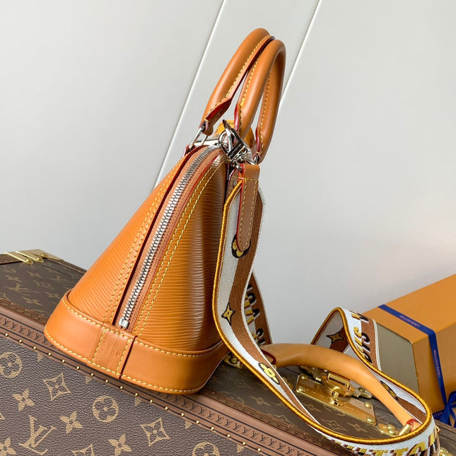 ALMA BB BAG 23 IN BRONZE BROWN GRAIN EPI COWHIDE