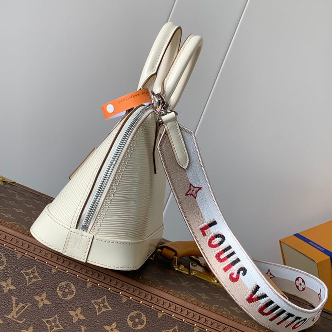 ALMA BB BAG 23 IN BEIGE GRAIN EPI COWHIDE