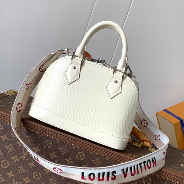 ALMA BB BAG 23 IN BEIGE GRAIN EPI COWHIDE