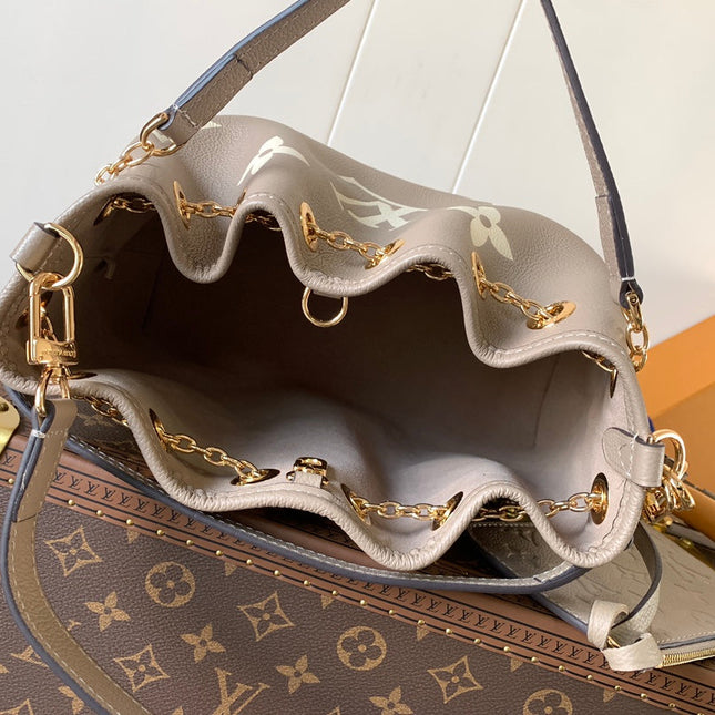 BUNDLE BAG 28 IN CREAM MIX GREY MONOGRAM EMPREINTE COWHIDE
