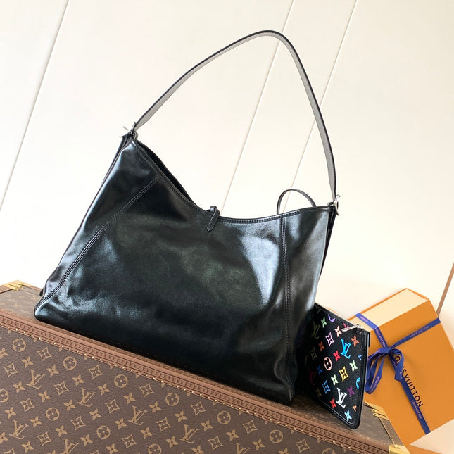 CARRYALL VIBE BAG 39 IN BLACK LAMBSKIN MONOGRAM PATTERN