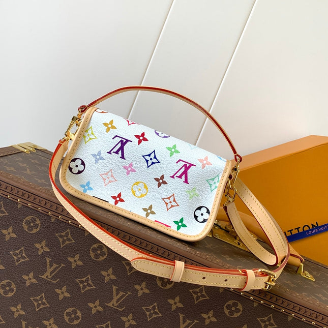 DIANE NANO BAG 19 IN MULTICOLOR MONOGRAM CANVAS AND COWHIDE