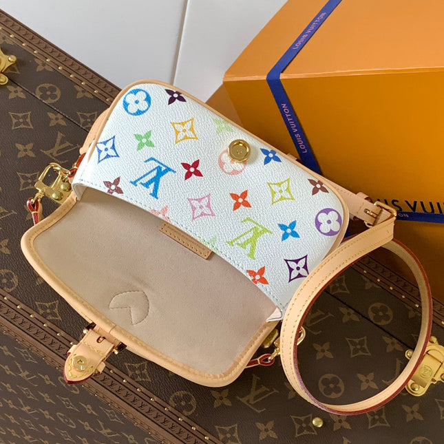 DIANE NANO BAG 19 IN MULTICOLOR MONOGRAM CANVAS AND COWHIDE
