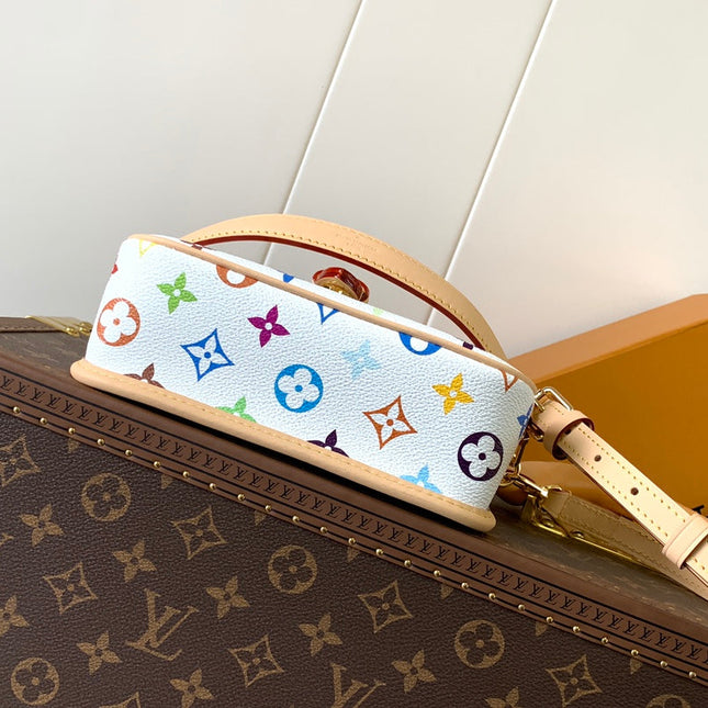 DIANE NANO BAG 19 IN MULTICOLOR MONOGRAM CANVAS AND COWHIDE