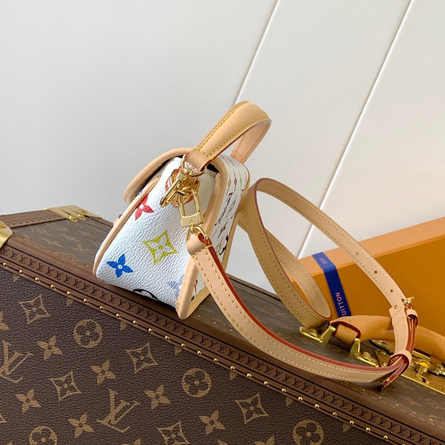 DIANE NANO BAG 19 IN MULTICOLOR MONOGRAM CANVAS AND COWHIDE
