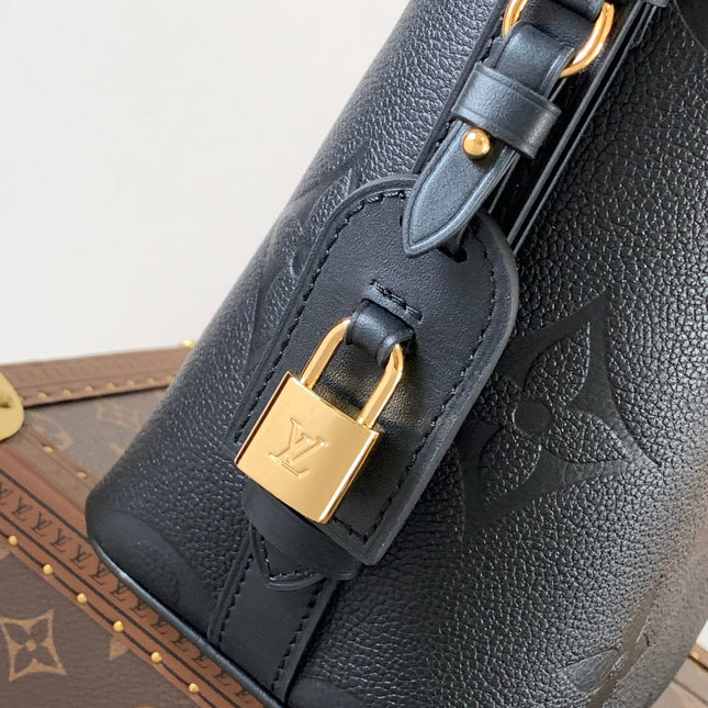 ALL IN BB BAG 18 IN BLACK EMBOSSED COWHIDE