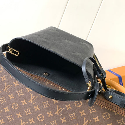 ALL IN BB BAG 18 IN BLACK EMBOSSED COWHIDE