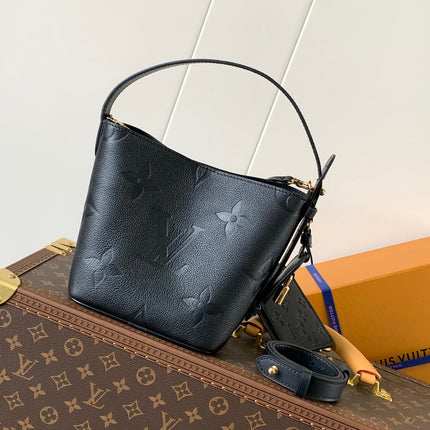ALL IN BB BAG 18 IN BLACK EMBOSSED COWHIDE