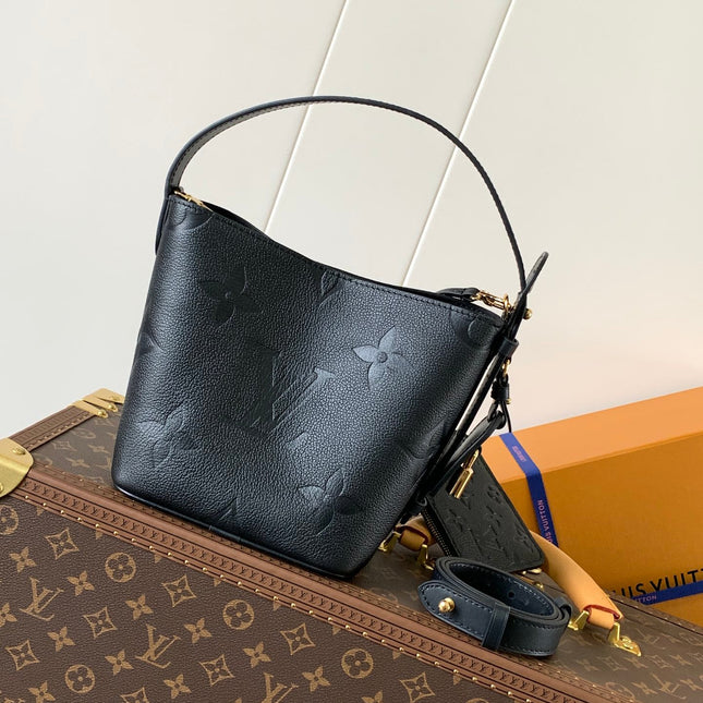 ALL IN BB BAG 18 IN BLACK EMBOSSED COWHIDE