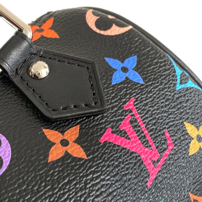 NANO SPEEDY BAG 16 IN COLORFUL MONOGRAM PATTERN AND BLACK COATED CANVAS
