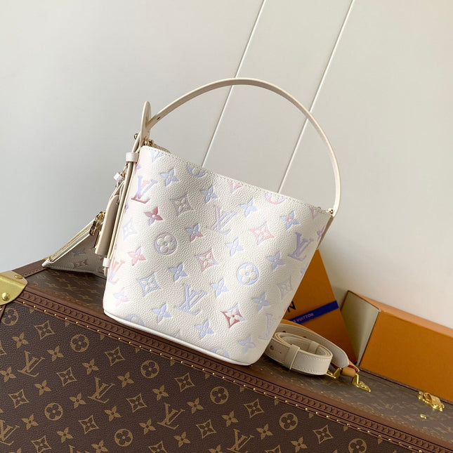 LV 25S ALL IN BB BAG 18 IN CREAM DREAM EMBOSSED TEXTURED CALFSKIN