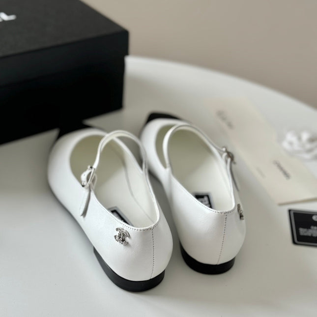 MARY JANE WHITE MIX BLACK CALFSKIN