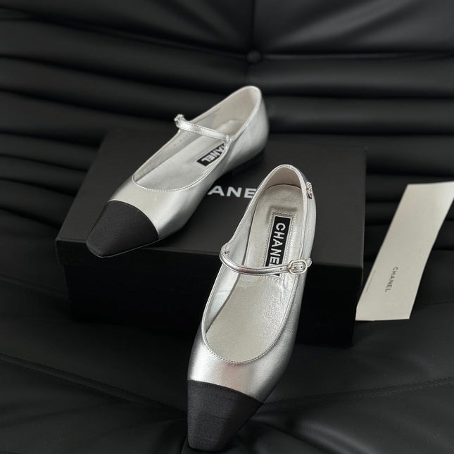 MARY JANE SILVER MIX BLACK CALFSKIN