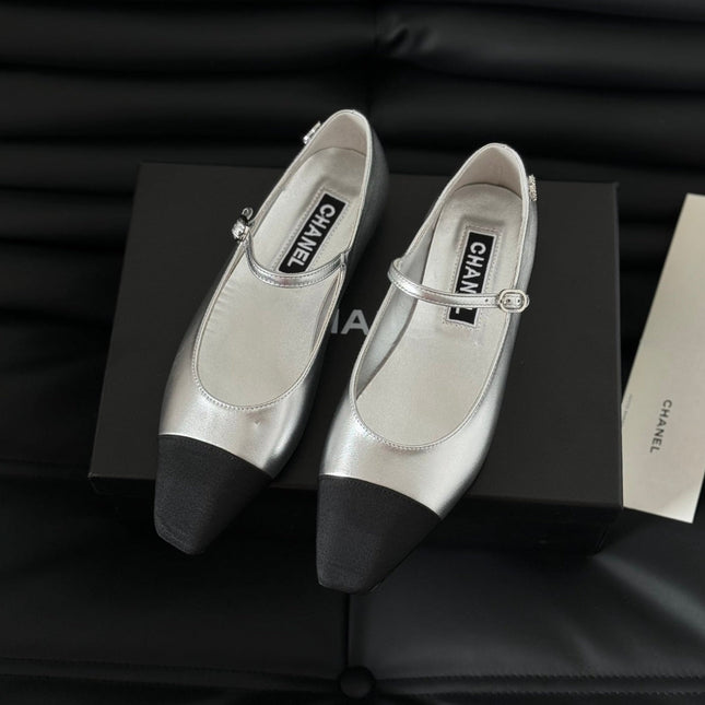 MARY JANE SILVER MIX BLACK CALFSKIN