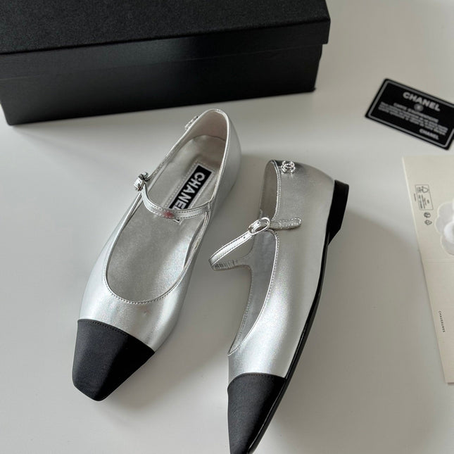 MARY JANE SILVER MIX BLACK CALFSKIN