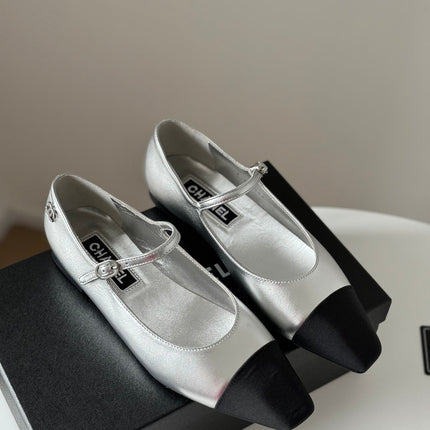 MARY JANE SILVER MIX BLACK CALFSKIN