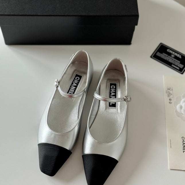MARY JANE SILVER MIX BLACK CALFSKIN