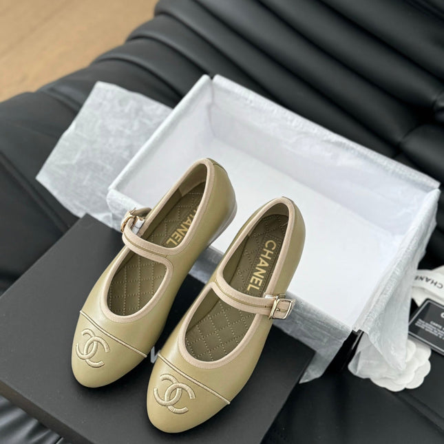 MARY JANE SHOES BEIGE ECRU LAMBSKIN